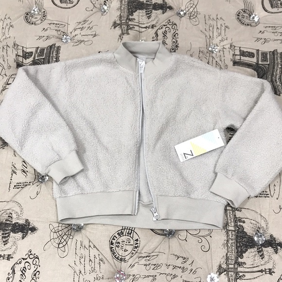 Z By Zella Girl Teddy Faux Fur Bomber Jacket - Picture 2 of 7